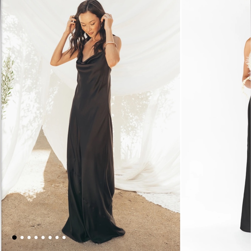 Show me your mumu Tuscany Maxi Slip Dress black size large